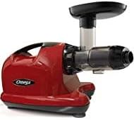 Omega J8006 Nutrition Center Quiet Dual-Stage Slow Speed Masticating Juicer Creates Continuous Fresh Healthy Fruit and Vegetable Juice at 80 Revolutions per Minute High Juice Yield, 150-Watt, Red