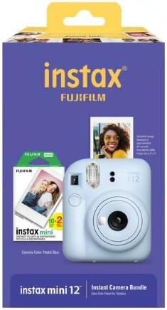 Fujifilm Instax Mini 12 Instant Camera with Bonus Film, 20 Sheets - Blue (Blue)