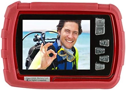 Polaroid IS048 Waterproof Instant Sharing 16 MP Digital Portable Handheld Action Camera, Red