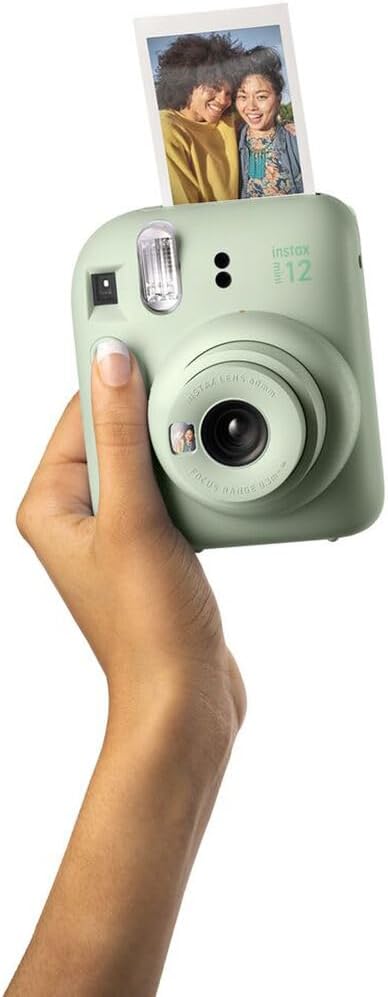Fujifilm Instax Mini 12 Instant Camera Mint Green Bundle with Fuji Instax Mini Film Value Pack (20 Sheets) + Protective Carrying Case + Photo Album + Microfiber Cleaning Cloth