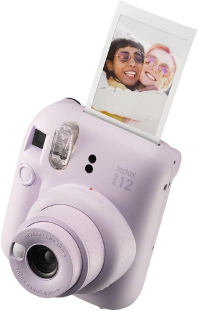 FUJIFILM INSTAX Mini 12 Instant Film Camera | Lilac Purple Bundled with Instax Accessory Bundle + Cleaning Cloth (8 Items)