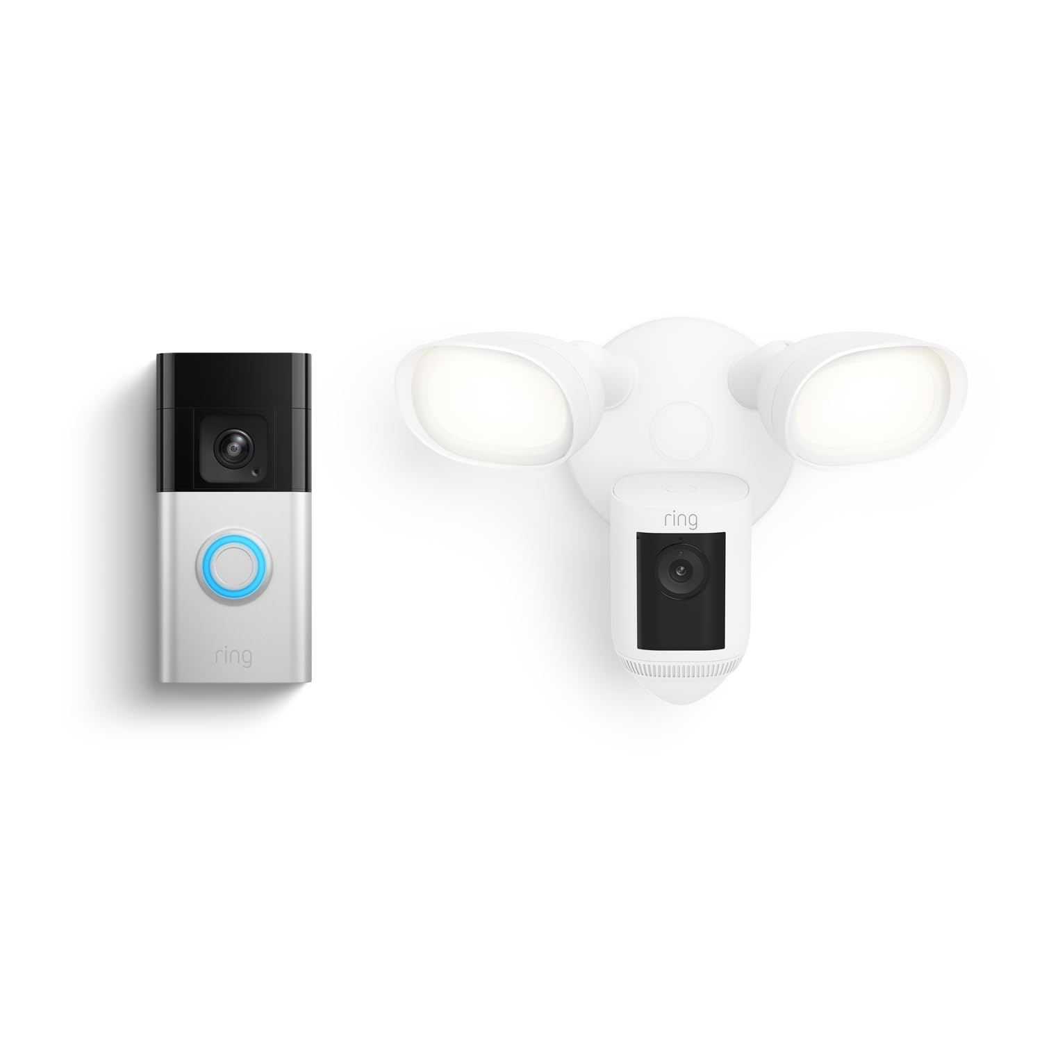 Ring Battery Doorbell Pro with Ring Floodlight Cam Wired Pro