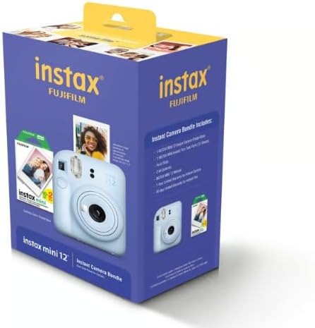 Fujifilm Instax Mini 12 Instant Camera with Bonus Film, 20 Sheets - Blue (Blue)