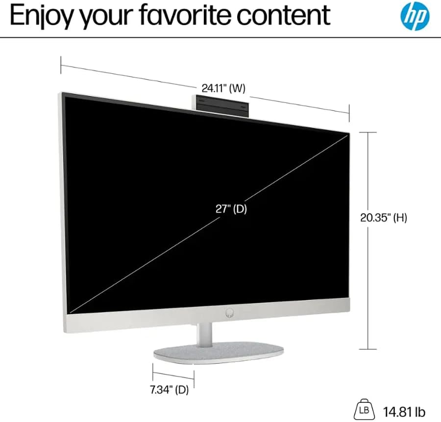 HP 27' FHD Touch-Screen All-in-One Computer, 12-Cores Intel Core Ultra 7, 32GB DDR5 RAM 1.5TB Storage (1TB SSD+512GB Docking Station Set), Windows 11, White