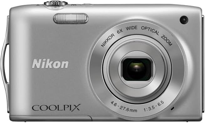 Nikon Coolpix S3200 16.0 Mp 6X Wide Optical Zoom Digital Camera (Silver) (Renewed), compact