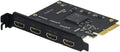 Quad HDMI PCIe Video Capture Card - Work in 4 Channels Simultaneously, Support Linux/Win11, Built-in Capture Card