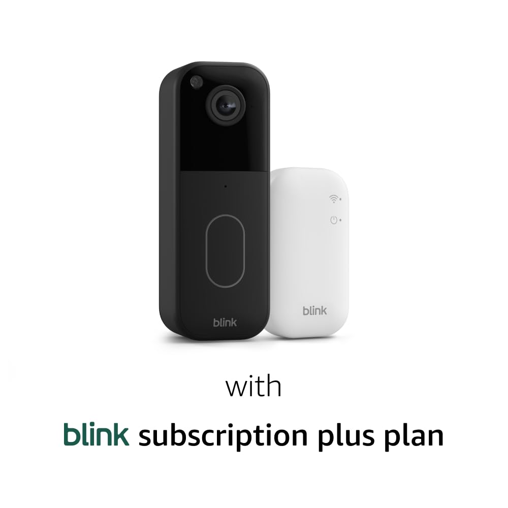 Blink Video Doorbell with 1-Year Subscription – Head-to-toe HD view, two-year battery. Sync Module Core included – System (Black)