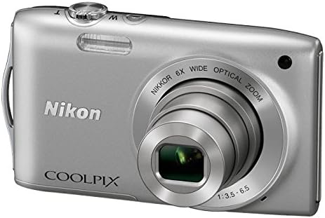 Nikon Coolpix S3200 16.0 Mp 6X Wide Optical Zoom Digital Camera (Silver) (Renewed), compact