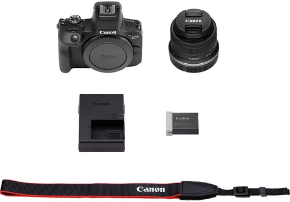 Canon EOS R100 Mirrorless Camera with RF-S18-45mm F4.5-6.3 IS STM Lens Kit, 24.1 Megapixel CMOS (APS-C) Sensor, 4K Video, RF Mount | Black Bundled with 64GB Memory Card & Camera Shoulder Bag (3 Items)