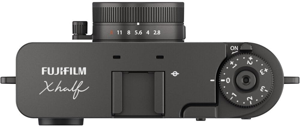 FUJIFILM X Half Premium Compact Digital Camera (Charcoal Silver) Bundle with Carrying Case + 64GB Memory Card + Lens Cap Keeper + Memory Card Wallet + Hand Strap + More