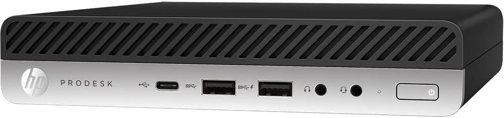 HP ProDesk 600 G4 Mini Desktop PC with 24' FHD Monitor and RGB Speakers PC Set, Intel Core i5-8500T, 8 GB RAM, 256 GB SSD, Keyboard & Mouse, Windows 11 Pro (Renewed)