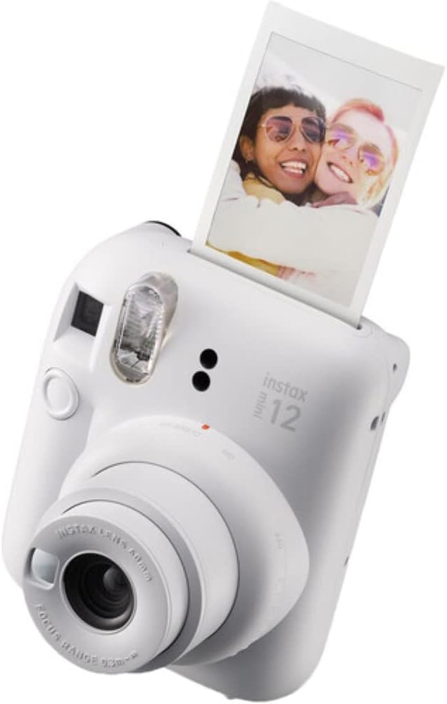 FUJIFILM INSTAX Mini 12 Instant Film Camera | Clay White Bundled with INSTAX Mini Instant Film |40 Exposures + Instax Accessory Bundle + AA Batteries + Cleaning Cloth (10 Items)