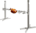 DNYSYSJ 53' Electric BBQ Rotisserie Grill Kit,Stainless Steel Pig Roaster Rotisserie,Pig Spit Hog Lamb Roast BBQ Picnic Outdoor Cooker Grill 25W Motor,5 Gears Adjustable Height,88LBS Capacity