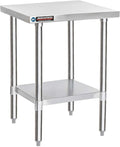 DuraSteel 30x24 Stainless Steel Work Table - NSF Commercial Prep Metal Table - Outdoor Pizza Oven Stand w/Under Shelf - Kitchen Island Laundry Utility Garage Microwave Stand Large Rolling Storage Cart