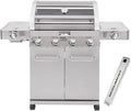 Monument Grills Larger 4-Burner Propane Gas Grills Stainless Steel Cabinet Style with Infrared Side Sear Burners & Side Burners with Smoke Box(2 items)