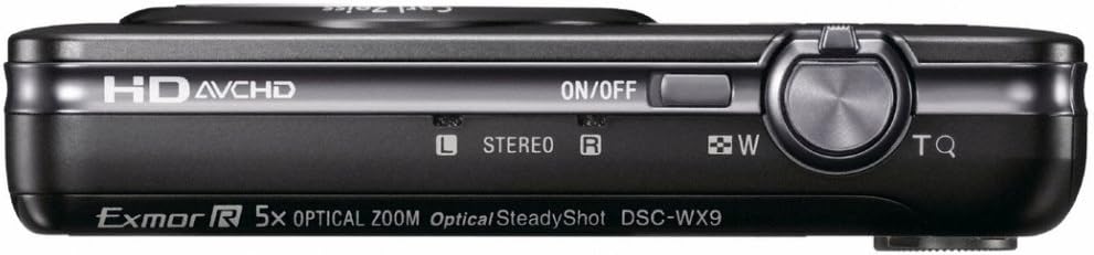 Sony Cyber-Shot DSC-WX9 16.2 MP Exmor R CMOS Digital Still Camera with Carl Zeiss Vario-Tessar 5x Wide-Angle Optical Zoom Lens and Full HD 1080/60i Video (Black)