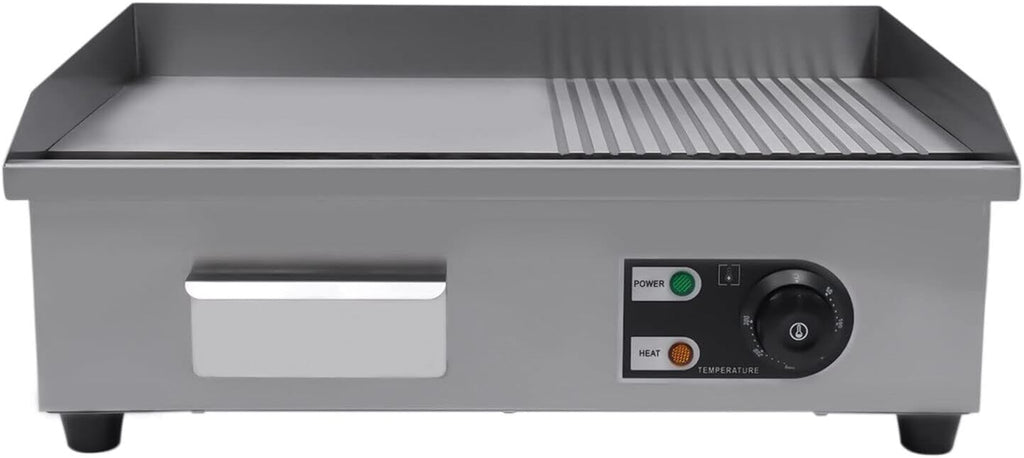 22'Commercial Electric Griddle Electric Countertop Griddle 1600W Restaurant Grill BBQ Flat Top 410 Stainless Steel Long Griddle Electric Nonstick Adjustable Thermostatic Control for Kitchen 110V
