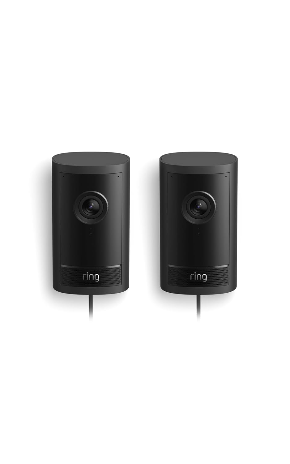Ring Outdoor Cam Pro, Plug-In (newest model), Home or business security, Retinal 4K with wide-angle video, 10x Enhanced Zoom, and Low-Light Sight, 2-pack, Black