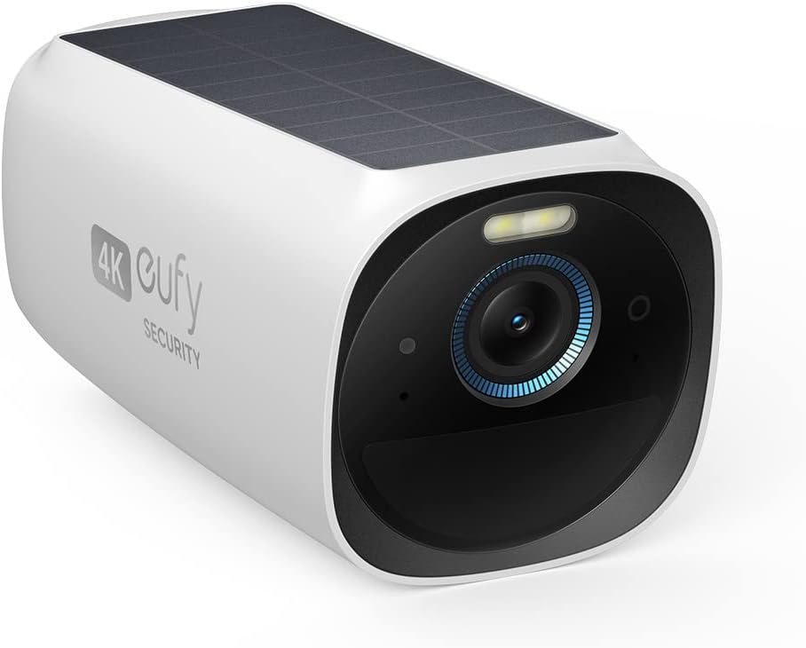 eufy Security eufyCam S330 (eufyCam 3) Add-on Camera, Security Camera Outdoor Wireless, 4K with Integrated Solar Panel, Face Recognition AI, Spotlight, No Monthly Fee, Built-in 16GB