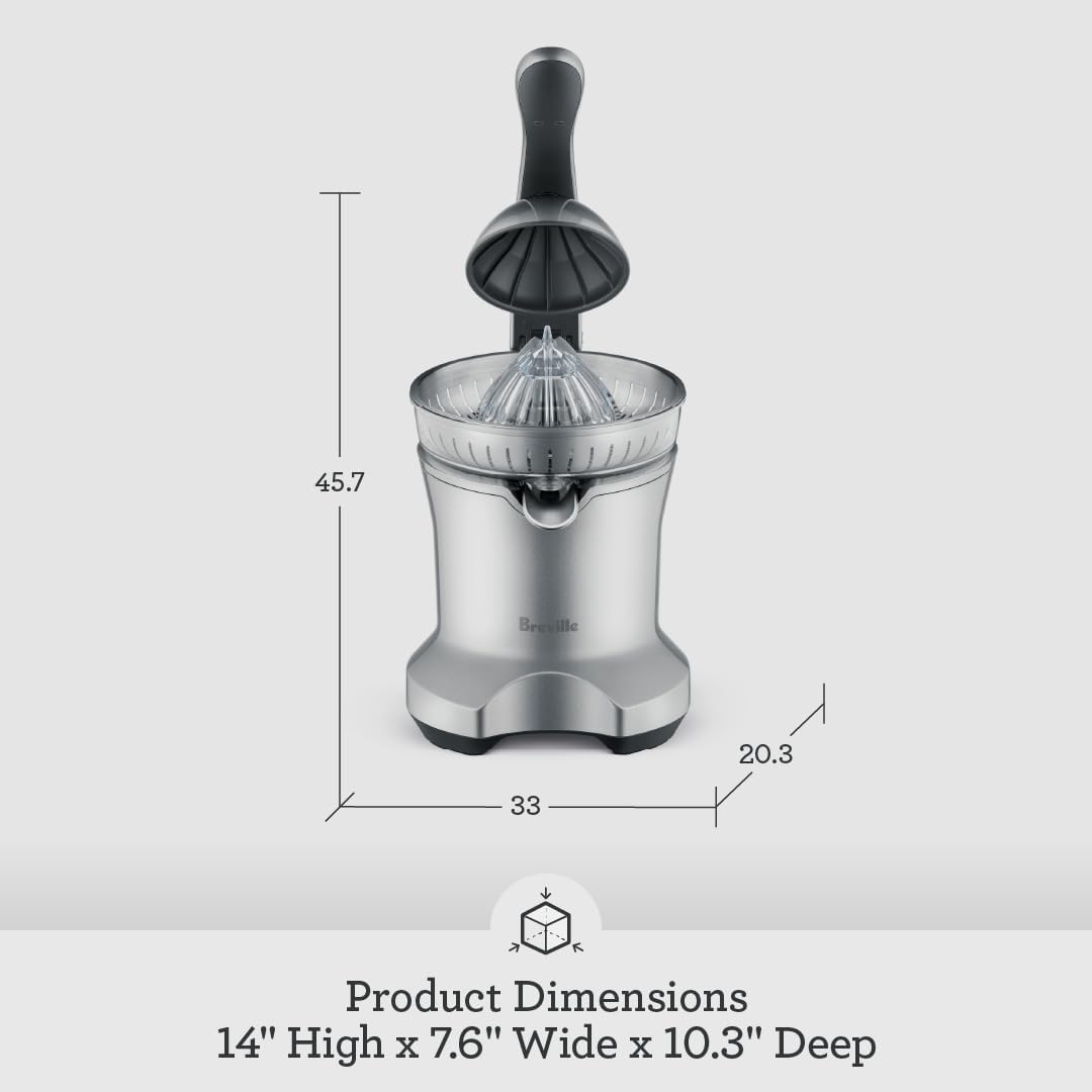 Breville BCP600SIL, Citrus Press Motorized Juicer Machine, Silver
