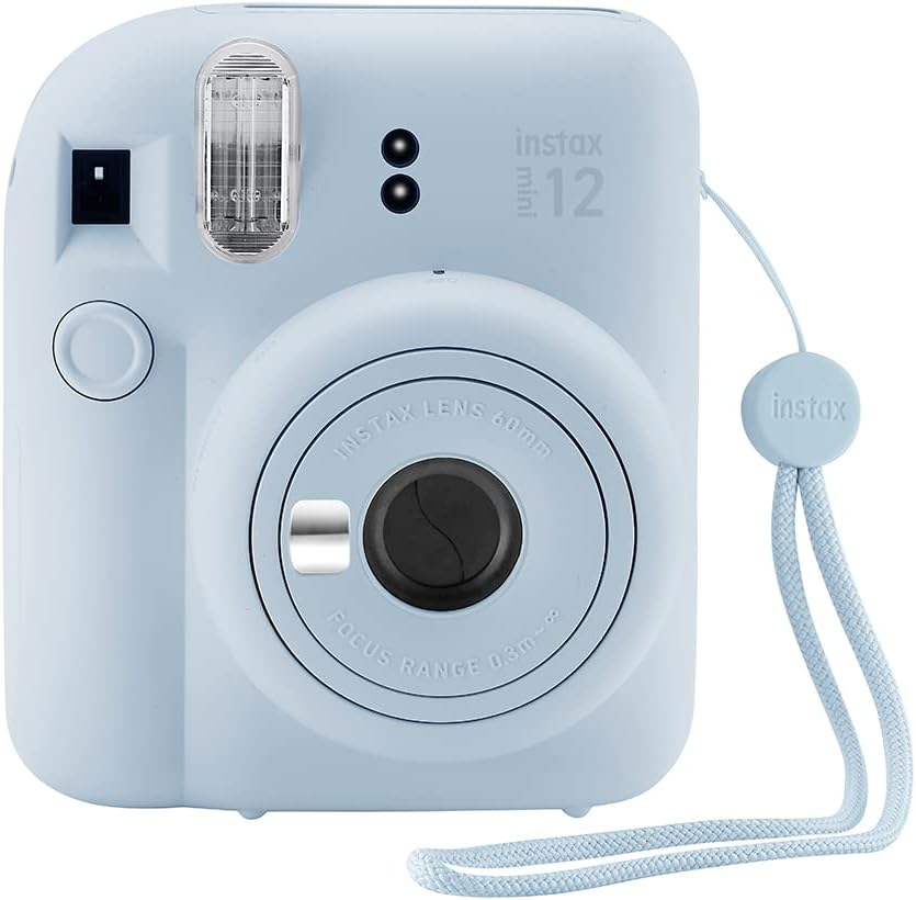 Fujifilm Instax Mini 12 Instant Camera + 60 Photo Prints + Quality Photo Value Bundle, Case, Decoration Stickers, Frames, Photo Album, (Pastel Blue)
