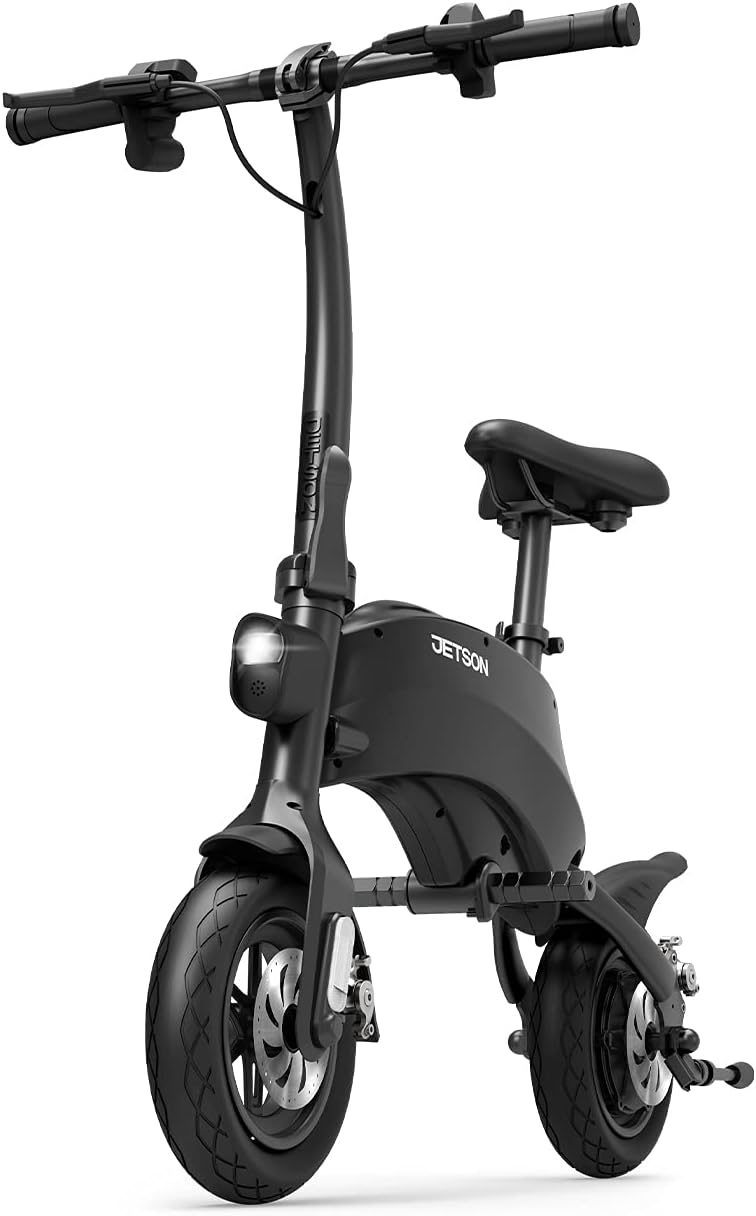 Jetson LX10 Folding Electric Ride-On - Includes Easy Folding Mechanism, 250 Watt Motor, Top Speed of 15.5 mph, Twist Throttle, 10' Wheels, With Pegs, Black, JLX10-2BLK