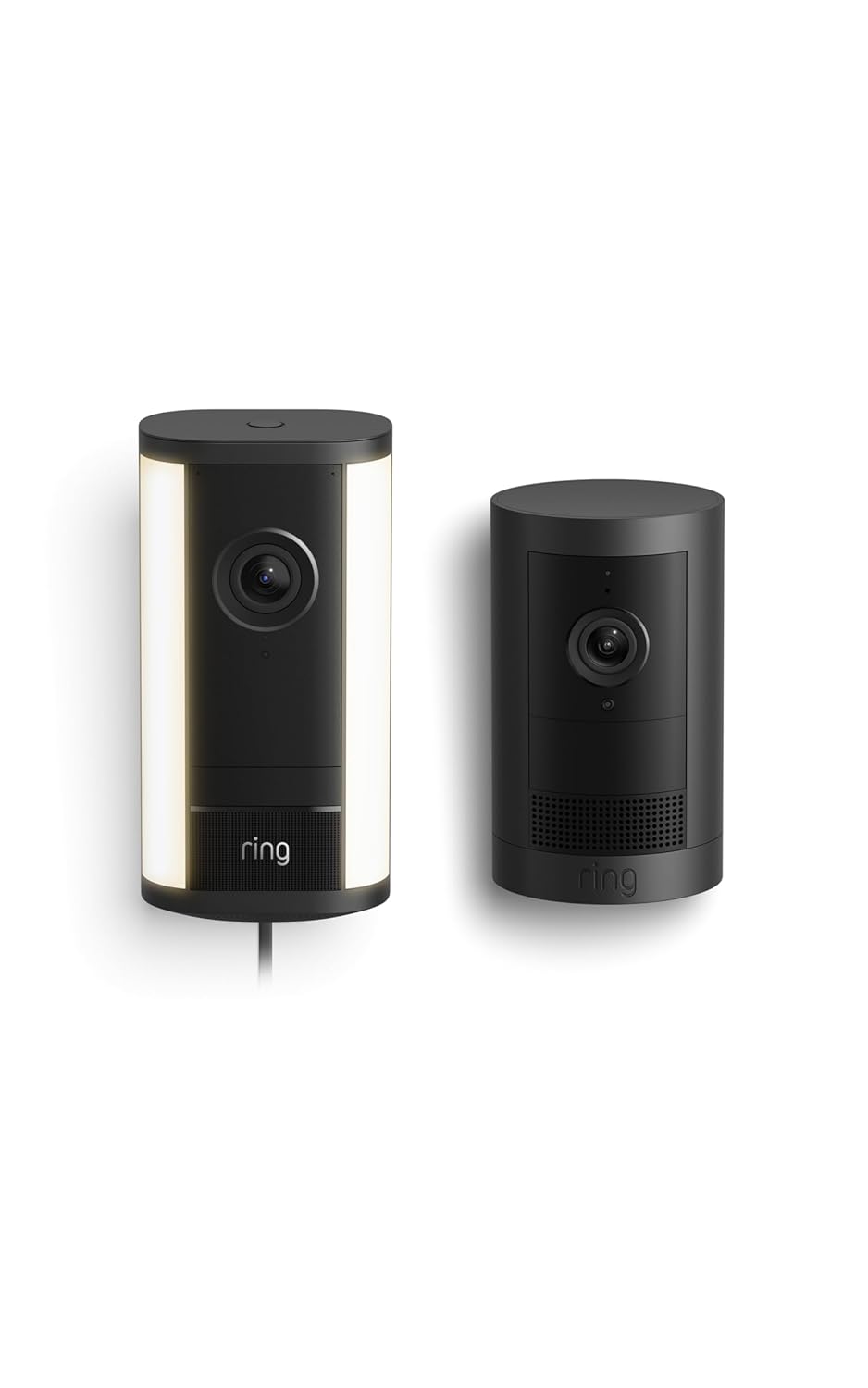 Ring Spotlight Cam Pro, Plug-In (Newest Model), Black with Outdoor Cam Plus, Battery, Black