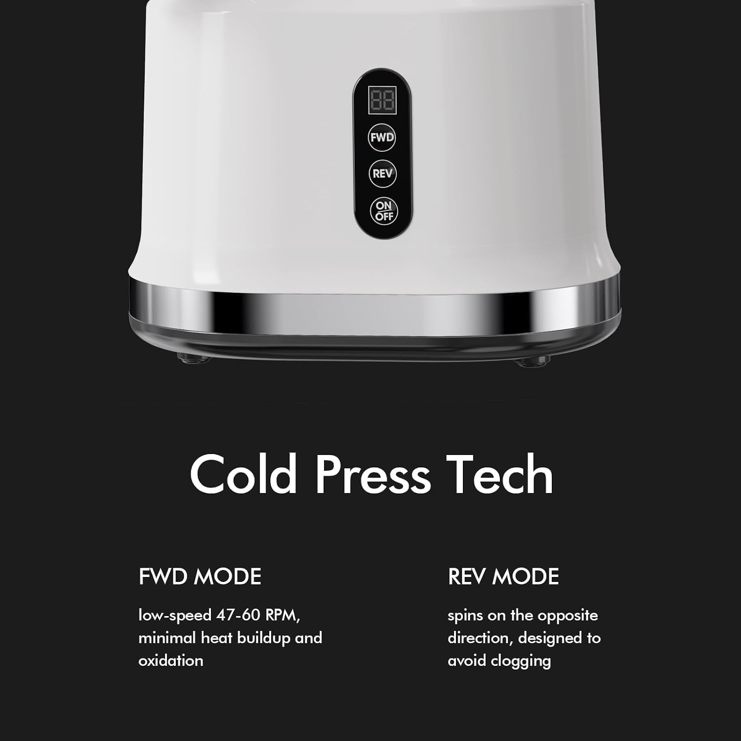 Easy-Use Cold Press Juicer, SiFENE 83mm Wide-Mouth Vertical Slow Masticating Juicer, Whole Fruit & Veg Juice Extractor, Easy Clen, BPA Free, Quiet Motor with Reverse Function, White