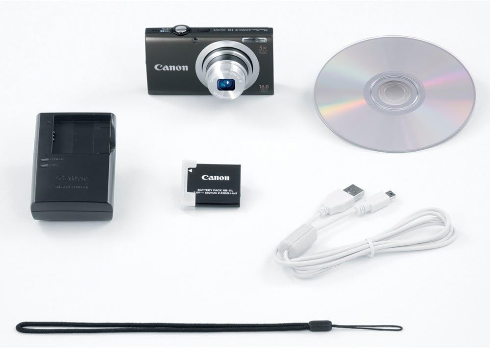 Canon PowerShot A2400 IS 16.0 MP Digital Camera with 5x Optical Image Stabilized Zoom 28mm Wide-Angle Lens with 720p Full HD Video Recording and 2.7-Inch Touch Panel LCD (Black)