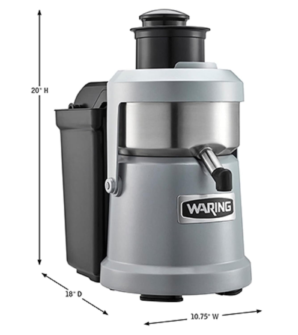 Waring Commercial Waring Products WJX80 120V 1.2HP HD Pulp Eject Juice Extractor, Stainless steel