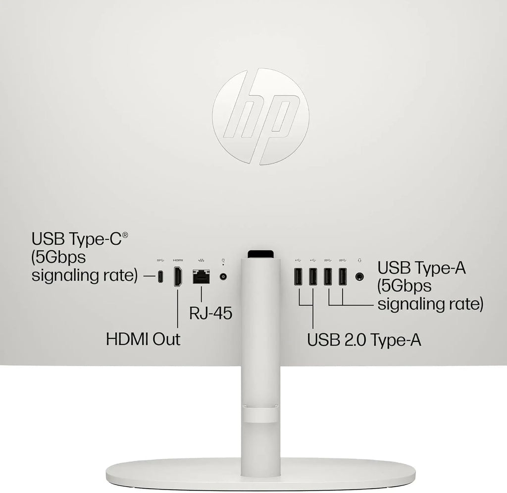HP 22' FHD All-in-One Desktop Computer | Intel Dual-Core CPU | 16GB DDR4 RAM, 512GB PCIe SSD | WiFi 6, Bluetooth 5.3, RJ45 | Anti-Glare | Intel UHD Graphics | USB-C 5Gbps Port | Wired KB & Mouse