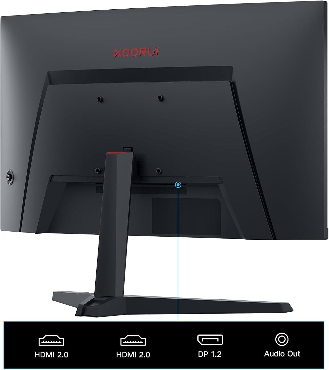 KOORUI 24 inch Curved Gaming Monitor 180Hz FHD 1080P Computer Monitor, 1ms 1500R Display, Adaptive Sync, FreeSync Premium, HDMI 2.0X2 & DP 1.2, VESA, Tilt, 24E6CA