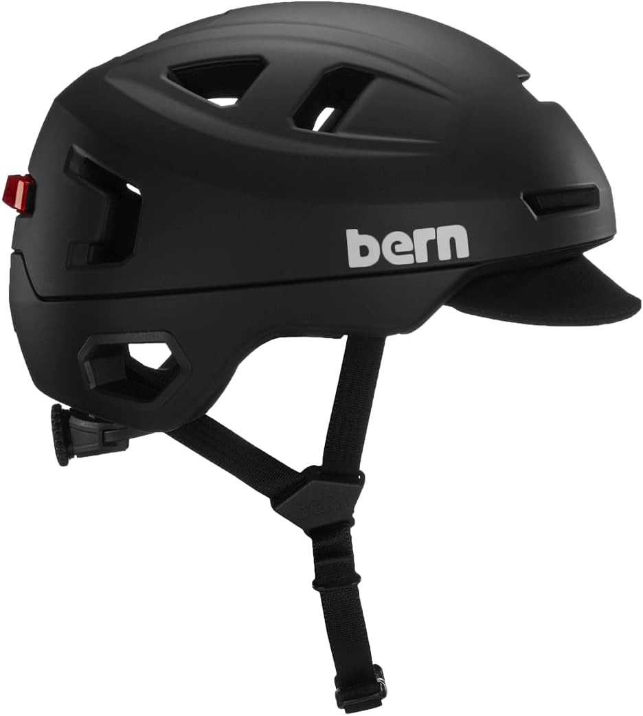 Bern Hudson MIPS Adult Bike Helmet with Rotational Impact Safety, up to 27 MPH│Adjustable│Safety Light Included│For Bikes, E Scooters, E Bikes +│Fully Certified