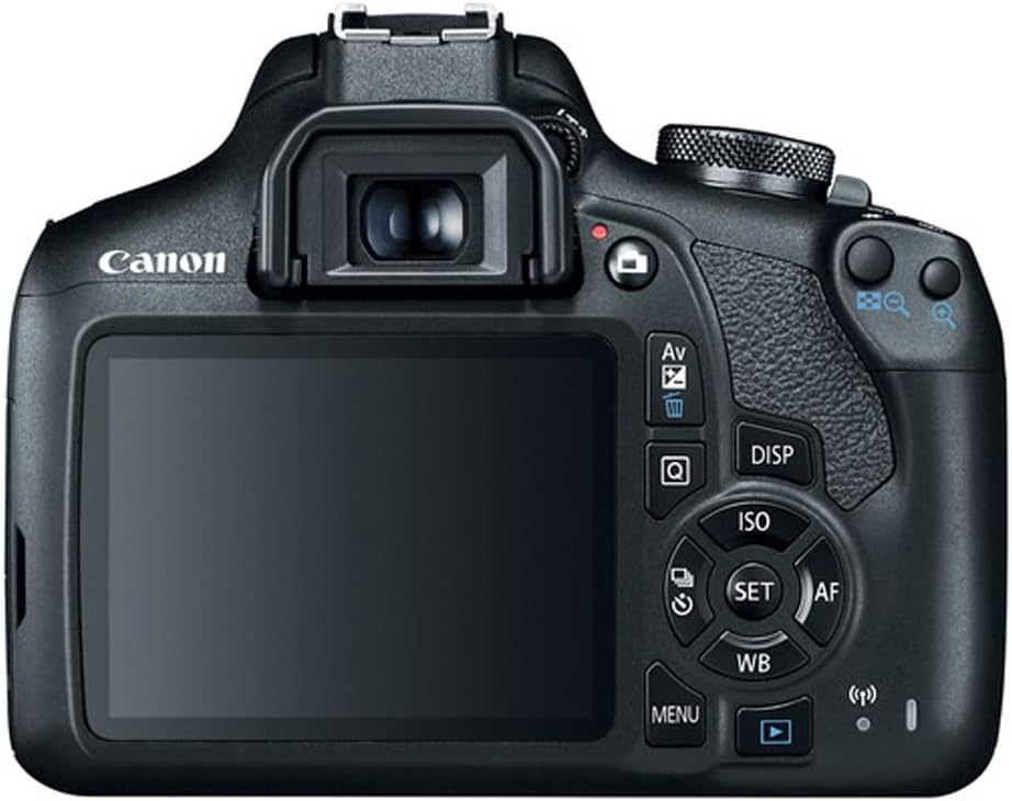 Canon EOS Rebel T7 DSLR Camera with EF18-55mm + EF 75-300mm Double Zoom Kit 2727C021 Bundle with Lexar Premium 64GB SDXC Memory Card, Deco Essentials Camera Bag and Corel Photo Video Suite