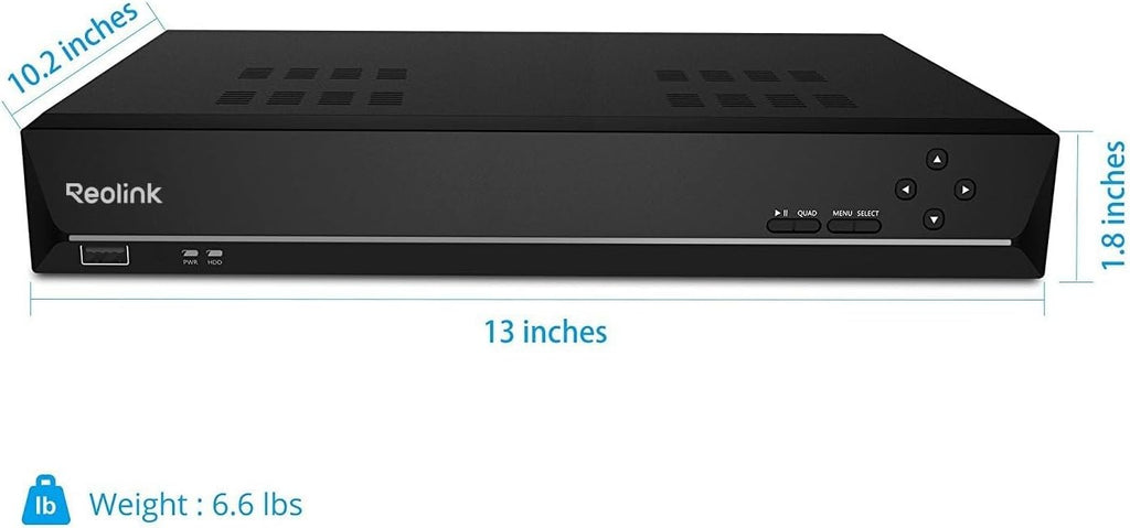 REOLINK 16CH Network Video Recorder for Home Security Camera System,Only Work with 16MP/12MP/4K/8MP/5MP/4MP The Same Brand PoE IP Cam,24/7 Recording to Pre-Installed 4TB Hard Drive,RLN16-410