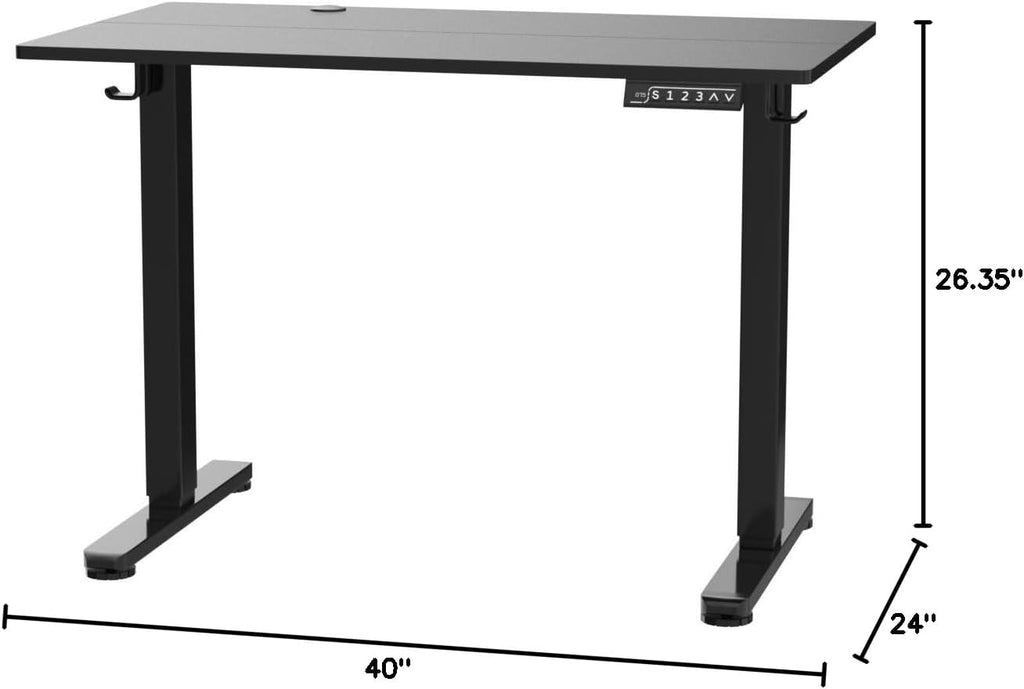 ErGear Height Adjustable Electric Standing Desk, 40 x 24 Inches Sit Stand up Desk, Memory Computer Home Office Desk, Black
