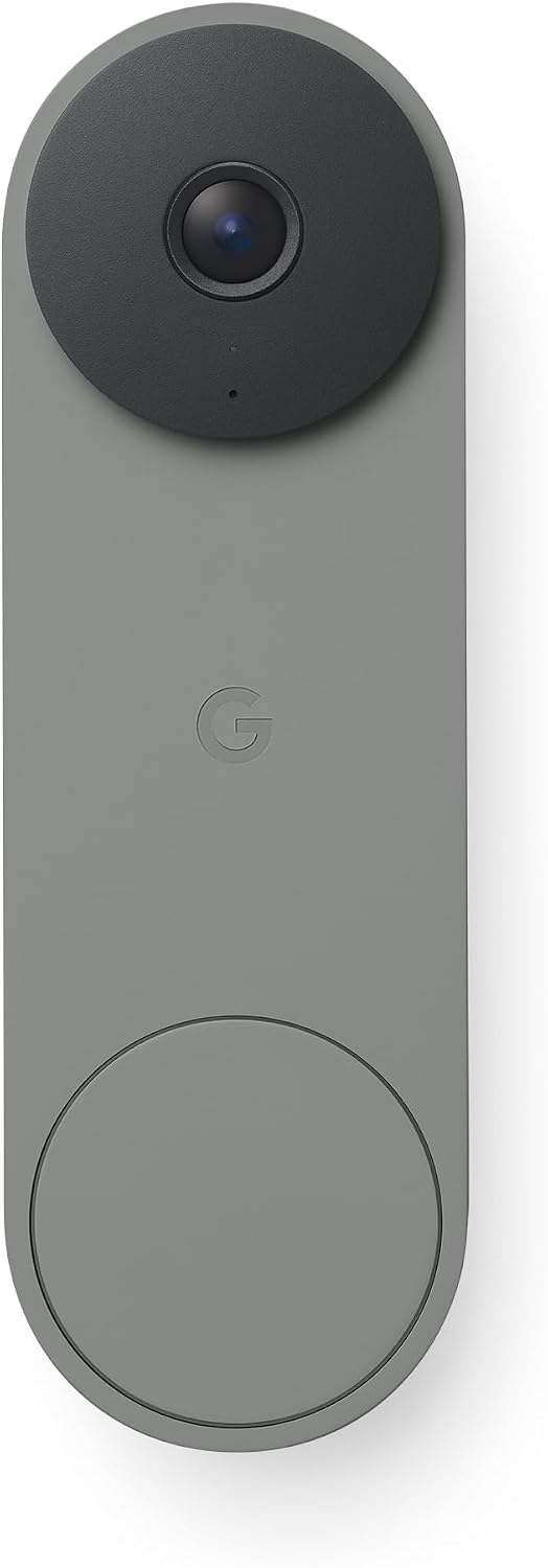 Google Nest Doorbell (Wired, 3rd Gen) - 2K Video and Gemini, Live View, Night Vision, 2-Way Audio - Works with Google Home - 2025 Model - Hazel