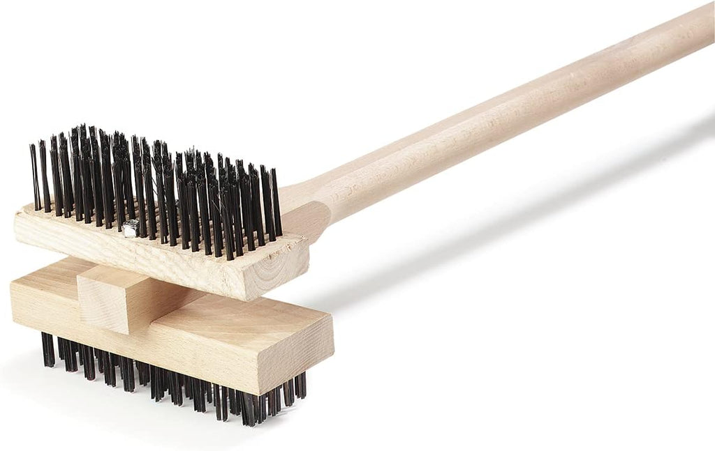Carlisle FoodService Products Stainless Steel Double Broiler King Grill Brush with Handle, 48 Inches, (Pack of 2)