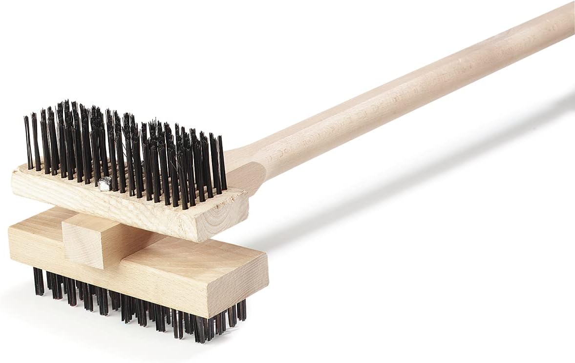 Carlisle FoodService Products Stainless Steel Double Broiler King Grill Brush with Handle, 48 Inches, (Pack of 2)