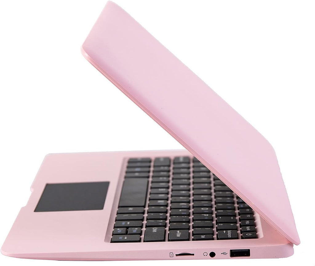 Windows 10 Computer Laptop Mini 10 Inch 32GB Ultra Thin and Light Netbook Quad Core CPU PC HDMI WiFi USB YouTube (Light Pink)
