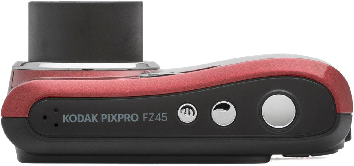 Kodak PIXPRO FZ45 Friendly Zoom 16MP Full HD Digital Camera, Bundle with 32GB Memory Card and Camera Bag, Flexible Tripod, and Card Reader (Red)