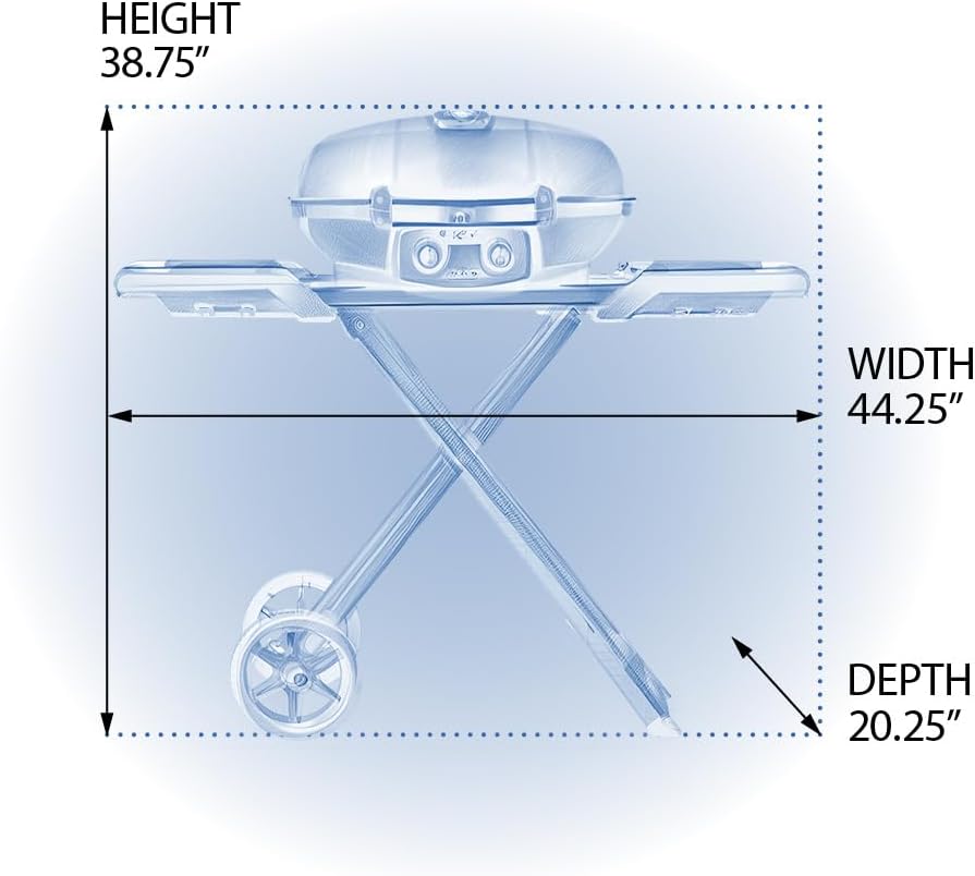 Napoleon TQ285XBL1 Propane Gas Grill, 285 sq. in (Scissor Cart), Blue