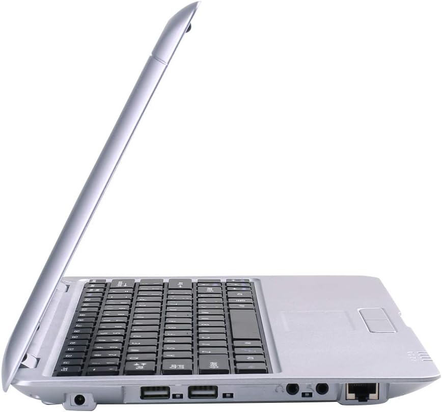2025 Version 10.1 Inch Portable 8GB Computer Laptop PC Quad Core Android 6.0 Mini Netbook Slim and Lightweight Notebook YouTube Player Flash (Silver)