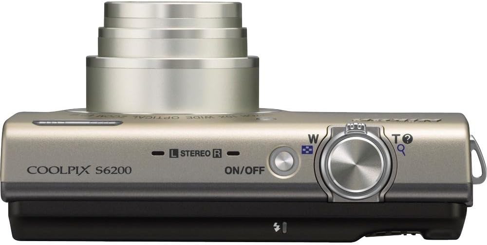 Nikon COOLPIX S6200 16 MP Digital Camera with 10x Optical Zoom NIKKOR ED Glass Lens and HD 720p Video (Silver)