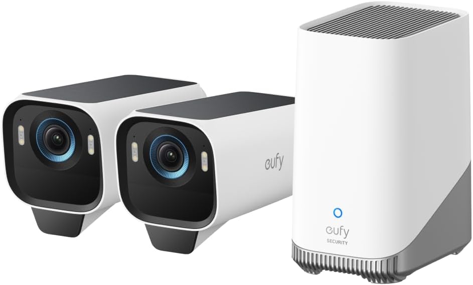 eufy Security eufyCam S3 Pro 2-Cam Kit, Solar Camera Outdoor Wireless, MaxColor Night Vision, 4K Security Camera with Solar Panel, Facial Recognition, Built-in Local Storage (Up to 16TB)