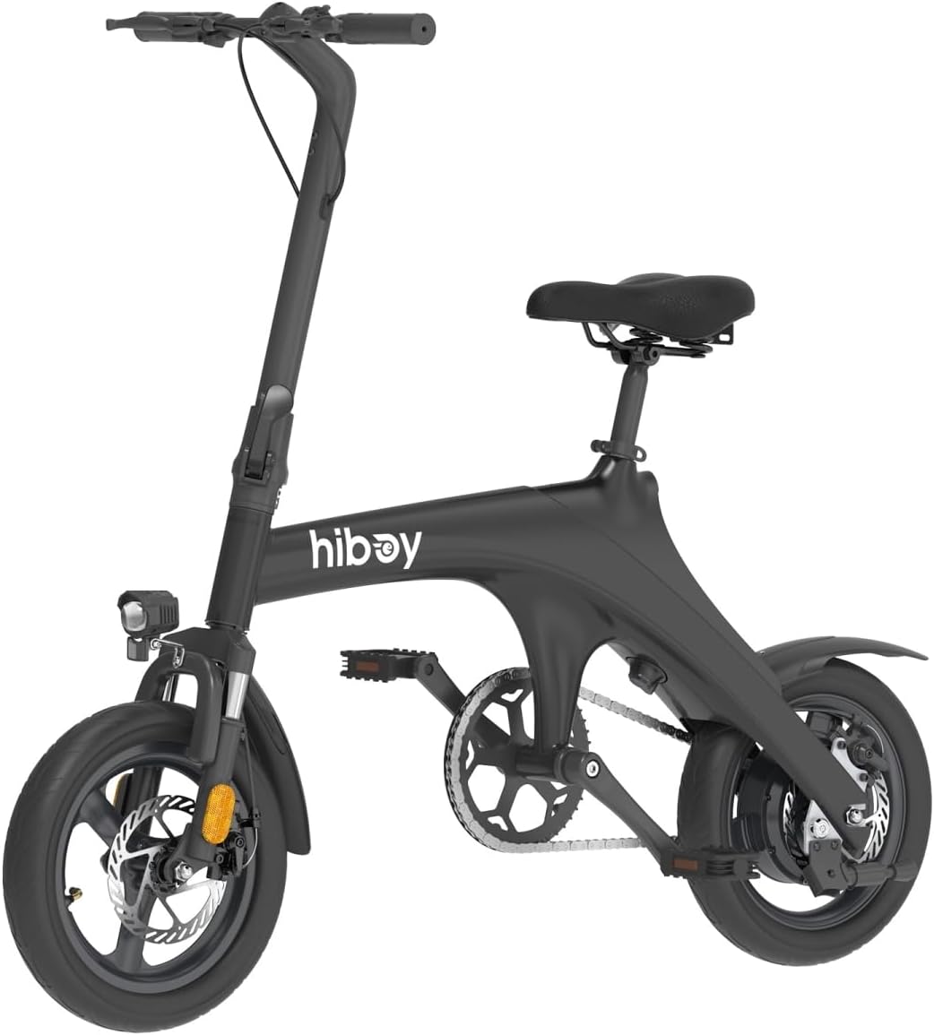 Hiboy Electric Bike for Adults, Max 20MPH Speed & 43.5 Miles Range（PAS）, 500W Peak Motor and Removable Battery, Front Suspension Electric Bicycle, 14' Foldable ebike, UL2849 Certified