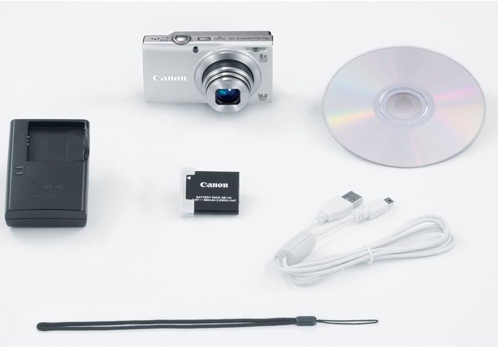 Canon PowerShot A4000 is 16.0 MP Digital Camera with 8X Optical Image Stabilized Zoom 28mm Wide-Angle Lens with 720p HD Video Recording and 3.0-Inch LCD (Silver)