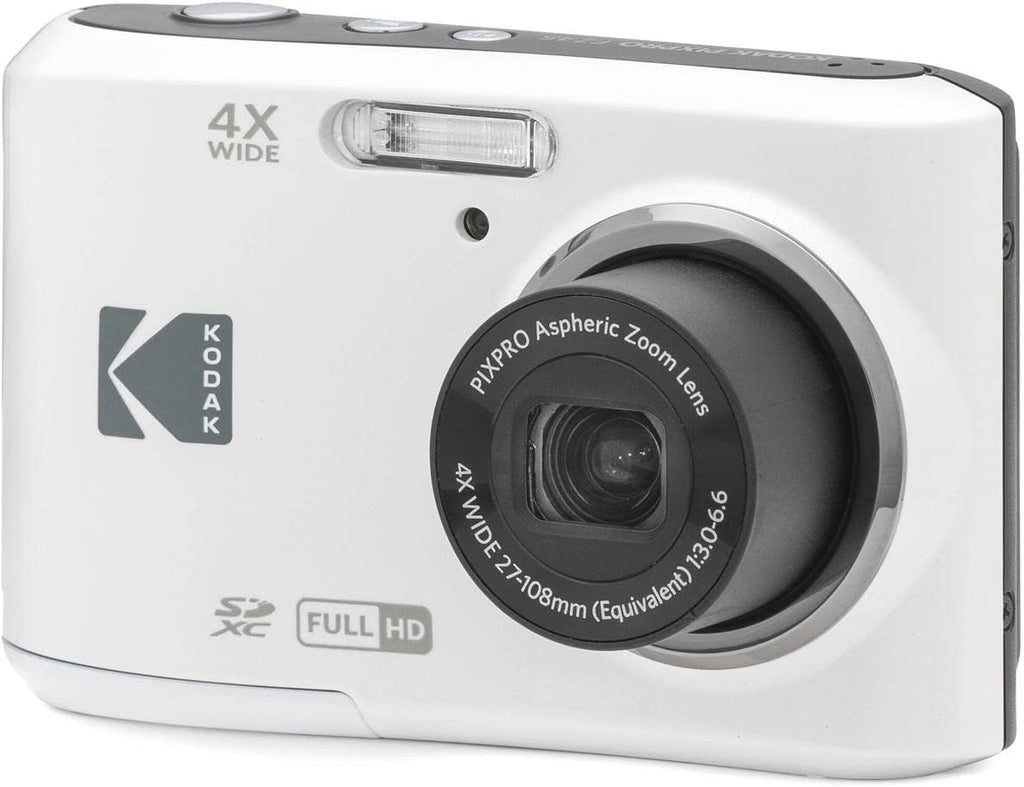 Kodak PIXPRO FZ45 Friendly Zoom 16MP Full HD Digital Camera, Bundle with 32GB Memory Card and Camera Bag, Flexible Tripod, and Card Reader (White)