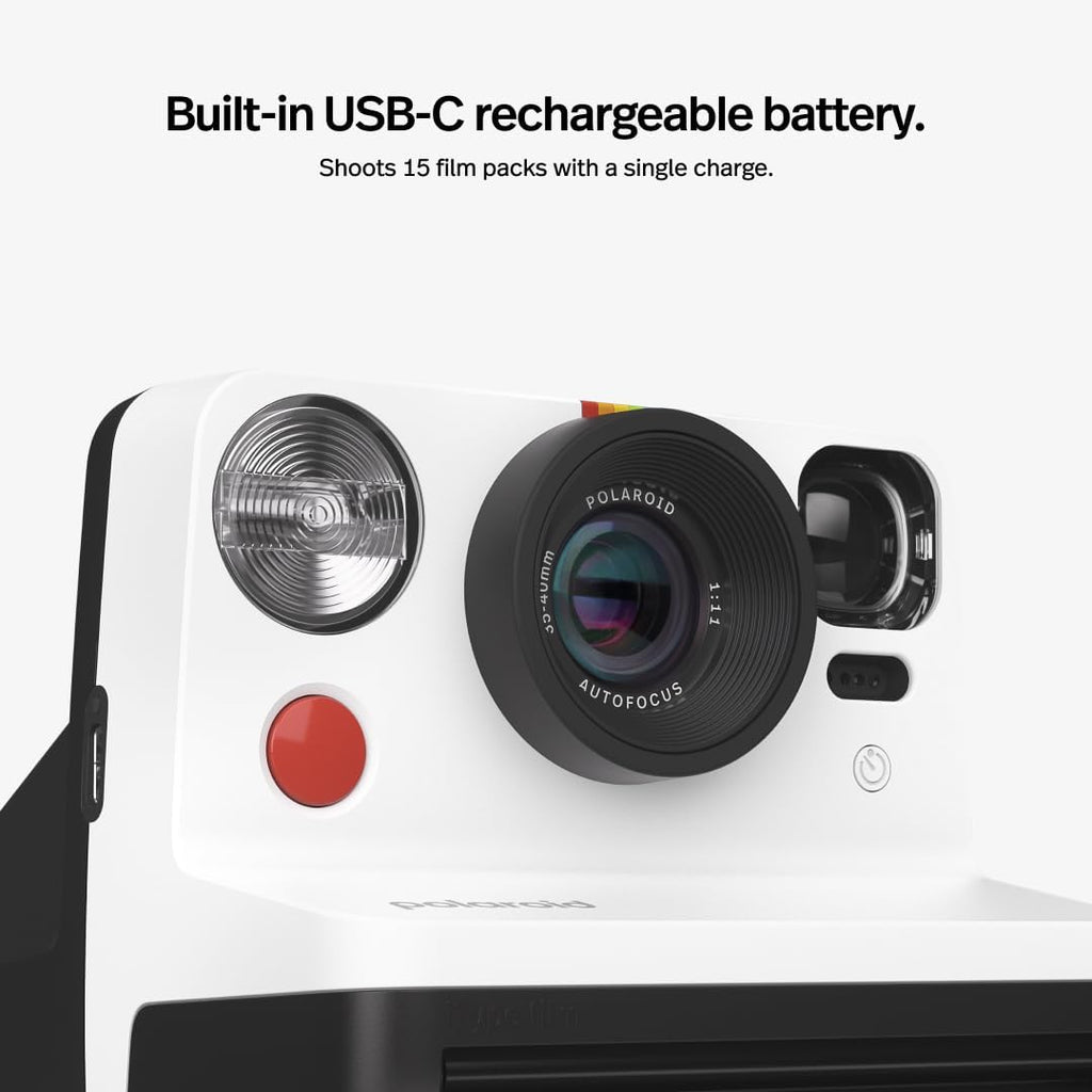 Polaroid Now 2nd Generation I-Type Instant Film Camera - Black & White (9072)