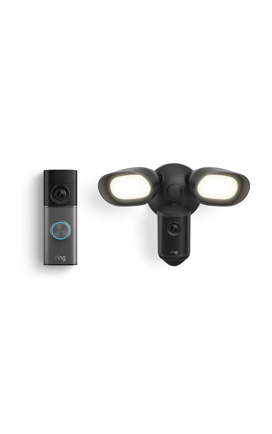 Ring Wired Doorbell Pro (Newest Model) with Floodlight Cam Pro (Newest Model), Black